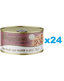 APPLAWS Cat Adult Tuna Fillet with Salmon in Jelly tonno e salmone in gelatina 24 x 70g