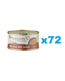APPLAWS Cat Senior Tuna with Salmon in Jelly tonno con salmone in gelatina per anziani 72 x 70g