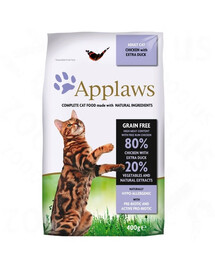 APPLAWS Pollo e anatra - Cibo secco per gatti 400 g