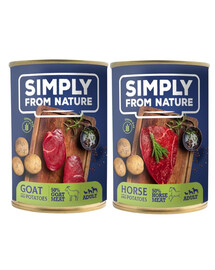 SIMPLY FROM NATURE Cibo umido per cani capra e patate + cavallo e patate 12 x 400g