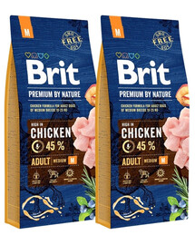 BRIT Premium By Nature Chicken Adult Medium M 30kg (2 x 15kg)