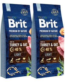 BRIT Premium By Nature Turkey and Oat Light 30kg (2 x 15kg)