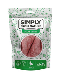SIMPLY FROM NATURE Meat Strips Strisce di carne d'anatra per cani 80g
