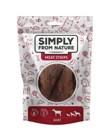SIMPLY FROM NATURE Meat Strips Strisce di carne di capra per cani 80g