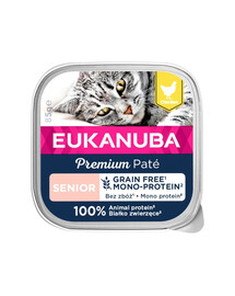 EUKANUBA Grain Free Senior Monoprotein paté per gatti anziani Pollo 85 g
