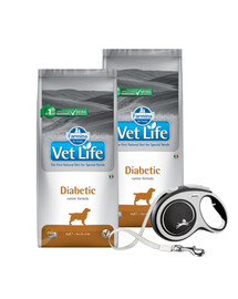 FARMINA Vet Life Dog Diabetic 12 kg + FLEXI New Comfort L Tape 8 m GRATIS