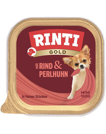 RINTI Gold Beef&Guinea fowl Mini manzo e faraona in vaschetta 100 g