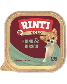 RINTI Gold Venison&Beef Mini manzo e cervo in vaschetta 100g