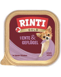 RINTI Gold Duck&Poultry Mini anatra e pollame in vaschetta 100 g