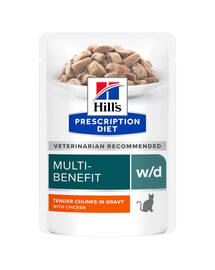 HILL'S PRESCRIPTION DIET Feline w/d Multi-Benefit con pollo 12 x 85g in bustina