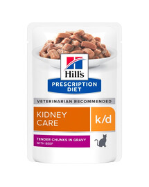HILL'S Prescription Diet Feline k/d con manzo in bustina 12x85 g
