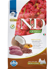 FARMINA N&D Quinoa Dog Adult Mini Skin & Coat Cervo, quinoa, cocco e curcuma 800g