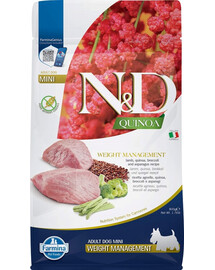 FARMINA N&D Quinoa Dog Adult Mini Weight Management Agnello, quinoa, broccoli e asparagi 800 g