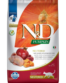 FARMINA N&D Pumpkin Quail & Pomegranate Cat Neutered cibo per gatti sterilizzati 10 kg