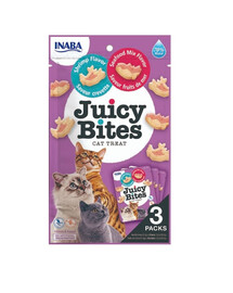 INABA Juicy Bites crocchette umide ai gamberetti e frutti di mare per gatti 33,9 g (3x11,3 g)