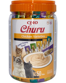 INABA Churu Variety Chicken pollo per gatti vasetto 50x14g (700g)