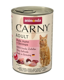 ANIMONDA Carny Adult con tacchino, pollo e gamberetti 400g