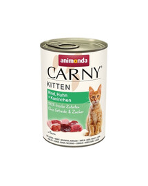 ANIMONDA Carny Kitten Beef&Chicken&Rabbit 400 g manzo, pollo e coniglio per gattini