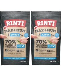 RINTI MAX-I-MUM Junior Chicken con pollo per cuccioli 2 x 12 kg