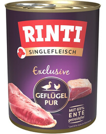 RINTI Singlefleisch Exclusive Poultry Pure alimento monoproteico pollame 800g