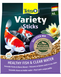 TETRA Pond Variety Sticks 4l Mix completo per pesci da laghetto a base di tre diversi tipi di stick