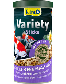 TETRA Pond Variety Sticks 1l Mix completo per pesci da laghetto a base di tre diversi tipi di stick