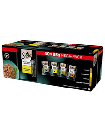 SHEBA Selection Select Slices Bustine al gusto di pollame 40 x 85g pezzi in salsa con: anatra, pollo, pollame, anatra e tacchino per gatti adulti