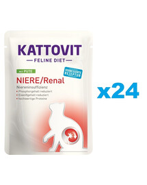 KATTOVIT Feline Diet Niere/Renal con tacchino 24 x 85 g