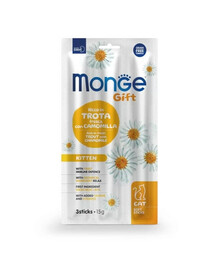 MONGE Gift Soft Sticks Kitten Trota con camomilla 15 g