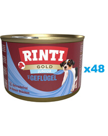 RINTI Gold Junior Poultry Mini Pollame per cuccioli di razza piccola 48x185 g