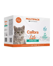 CALIBRA Cat Life Pouches Sterilised Multipack in gravy 12 x 85g bustine in salsa per gatti sterilizzati