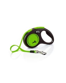 FLEXI Guinzaglio New Neon S Fettuccia 5 m verde