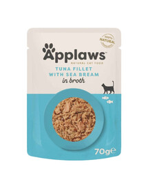 APPLAWS Cibo per gatti in bustina 70g Tonno e orata