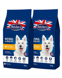 BUTCHER'S Natural&Healthy con pollo 15kg x 2