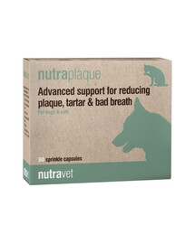 NUTRAVET Nutraplaque 120 capsule per il sostegno dei denti e delle gengive di cani e gatti
