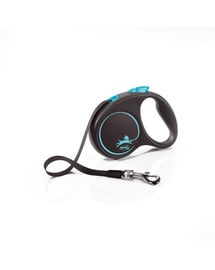 FLEXI Guinzaglio automatico Black Design S strap 5 m blu