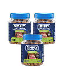 SIMPLY FROM NATURE Smart Bites Snack di manzo per cani 3 x 130g