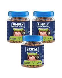 SIMPLY FROM NATURE Smart Bites Snack di pollame per cani 3 x 130g