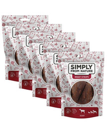 SIMPLY FROM NATURE Meat Strips Strisce di carne di capra per cani 5 x 80g