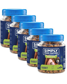 SIMPLY FROM NATURE Smart Bites snack di coniglio per cani 5 x 130g