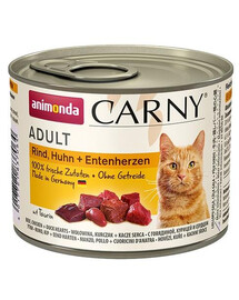 ANIMONDA Carny Adult 200 g - manzo, pollo e cuoricini d'anatra