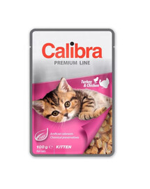 CALIBRA Cat Premium Line Kitten Turkey&Chicken 100g con tacchino e pollo per gattini