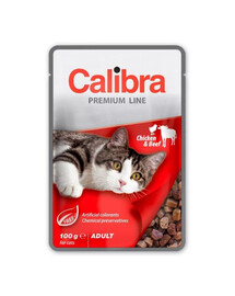 CALIBRA Cat Premium Line Adult Chicken&Beef 100g  con manzo e pollo per gatti