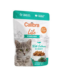 CALIBRA Cat Life Pouch Sterilised Salmon in gravy 85 g salmone in salsa per gatti sterilizzati