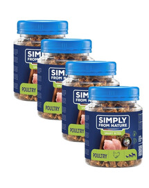 SIMPLY FROM NATURE Smart Bites Snack di pollame per cani 4 x 130g