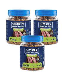SIMPLY FROM NATURE Smart Bites Snack di oca per cani 3 x 130g