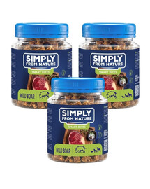SIMPLY FROM NATURE Smart Bites Snack di cinghiale per cani 3 x 130g