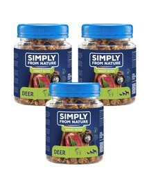 SIMPLY FROM NATURE Smart Bites Snack di cervo per cani 3 x 130g