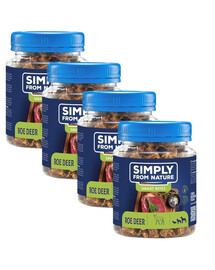 SIMPLY FROM NATURE Smart Bites Snack di capriolo per cani 4 x 130g