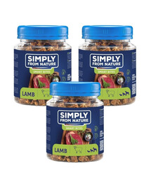 SIMPLY FROM NATURE Smart Bites Snack di agnello per cani 3 x 130g